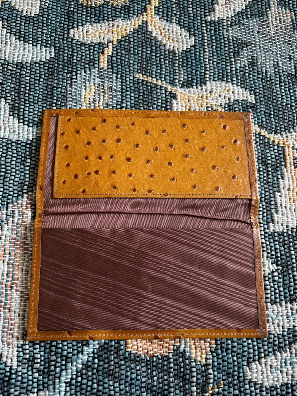 Vintage Dooney & Bourke Ostrich Collection Checkbook Organizer Wallet Billfold